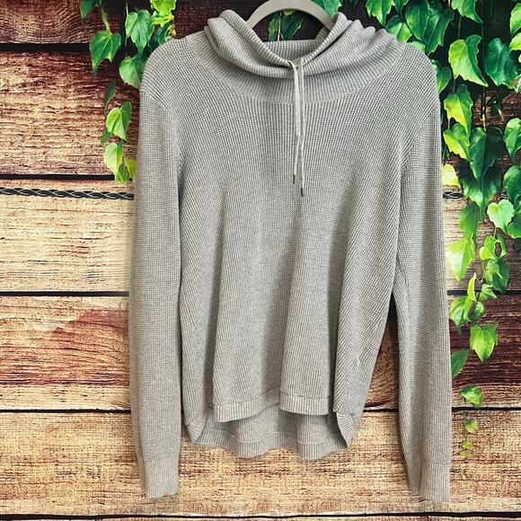 Ralph Lauren Cowl Neck Turtleneck Thermal Waffle Knit Long Sleeve Shirt Pullover - Picture 2 of 5